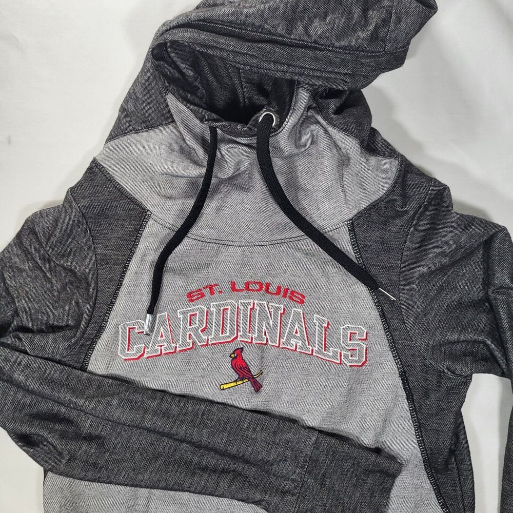 St. Louis Cardinals Women's Smallโ Antigua Gray Hooded Sweatshirt Thumbholes